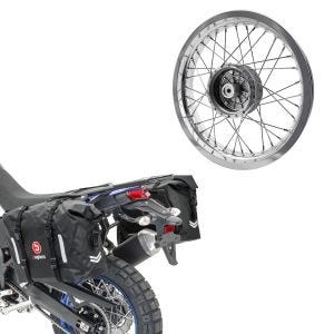Set: Sacoches Bagtecs WP8 2x30L sacoche latérale fermeture à rouleau + jante 2,5x16 large adaptable à Simson S51 S50 S70 Schwalbe KR51 AF26