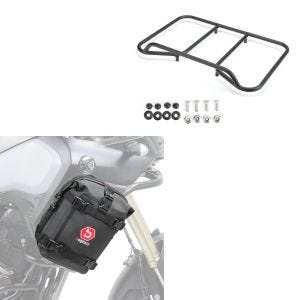 Set: Sacoche de protection Bagtecs K3 pour crash bar 6L noir + porte-bagages Top case Vario adaptable à BMW R 1200 / 1250 GS 04-23