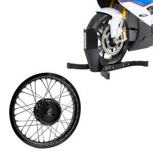 Set: Bas de caisse moto Constands Easy-Plus béquille moto jusqu'à 21 pouces noir + jante 1,85x16 large adaptable à Simson S51 S50 S70 Schwalbe KR51 AF21 noir