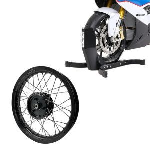 Set: Bas de caisse moto Constands Easy-Plus béquille moto jusqu'à 21 pouces noir + jante 2,15x16 large adaptable à Simson S51 S50 S70 Schwalbe KR51 AF22 noir