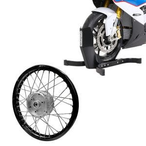 Set: Bas de caisse moto Constands Easy-Plus béquille moto jusqu'à 21 pouces noir + jante aluminium 1,6x16 adaptable à Simson S51 S50 S70 Schwalbe KR51 AF28 noir