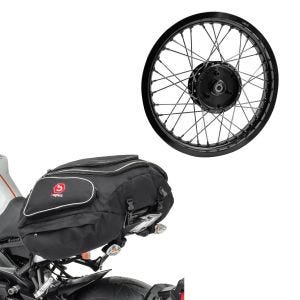 Set: Hecktasche Bagtecs X50 Gepäcktasche hinten 50Ltr in schwarz + Felge 1,85x16 breit passend für Simson S51 S50 S70 Schwalbe KR51 AF21 schwarz