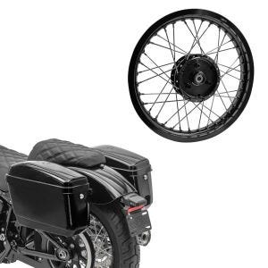 Set: Chopper Seitenkoffer (Paar) Craftride Nevada je 20 L schwarz + Felge 1,85x16 breit passend für Simson S51 S50 S70 Schwalbe KR51 AF21 schwarz