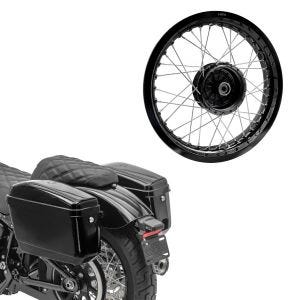 Set: Chopper Seitenkoffer (Paar) Craftride Nevada je 20 L schwarz + Felge 2,5x16 breit passend für Simson S51 S50 S70 Schwalbe KR51 AF23 schwarz