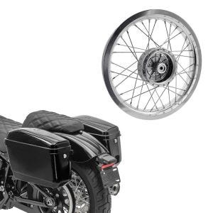 Set: Chopper Seitenkoffer (Paar) Craftride Nevada je 20 L schwarz + Felge 2,15x16 breit passend für Simson S51 S50 S70 Schwalbe KR51 AF25