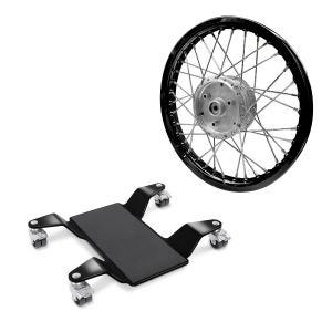 Set: Rangierhilfe für Hauptständer ConStands Easy Mover II bis 320kg in schwarz + Felge Alu 1,6x16 passend für Simson S51 S50 S70 Schwalbe KR51 AF28 schwarz