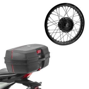 Set: Topcase Bagtecs TB8 45 L + Felge 1,85x16 breit passend für Simson S51 S50 S70 Schwalbe KR51 AF21 schwarz
