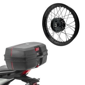 Set: Topcase Bagtecs TB8 45 L + Felge 2,15x16 breit passend für Simson S51 S50 S70 Schwalbe KR51 AF22 schwarz