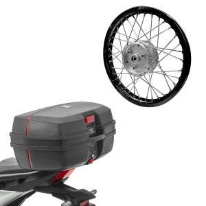 Set: Topcase Bagtecs TB8 45 L + jante aluminium 1,6x16 adaptable à Simson S51 S50 S70 Schwalbe KR51 AF28 noir