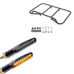 Set: Lauflicht Blinker Lumitecs KP6 LED Blinker mit E-Prüfzeichen 2 Stück + Gepäckträger Vario Topcase passend für BMW R 1200 / 1250 GS 04-23