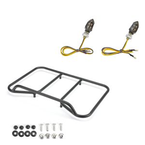 Set: LED Blinker Lumitecs KP8 mit E-Prüfzeichen 2 Stück vorne-hinten getönt + Gepäckträger Vario Topcase passend für BMW R 1200 / 1250 GS 04-23