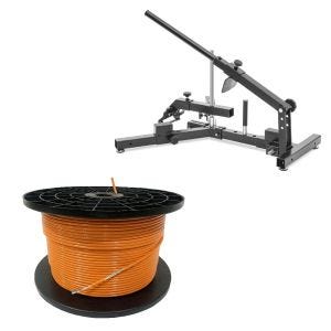 Set: Démonte-pneu ConStands adapté aux pneus moto 12-21" démonte-pneu MD4 + 300m câble périphérique pour robot tondeuse Ø4,0mm extra fort - câble périphérique pour tondeuse à gazon