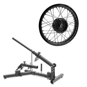 Set: Démonte-pneu ConStands adapté aux pneus moto 12-21" MD4 + jante 1,85x16 large adaptable à Simson S51 S50 S70 Schwalbe KR51 AF21 noir