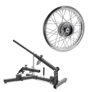 Set: Démonte-pneu ConStands adapté aux pneus moto 12-21" MD4 + jante 2,15x16 large adaptable à Simson S51 S50 S70 Schwalbe KR51 AF25