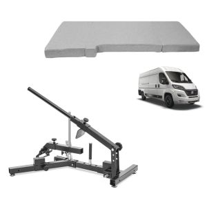 Set: démonte-pneu ConStands adapté aux pneus moto 12-21" démonte-pneu MD4 + matelas enroulable cabine VM7 sur mesure pour Ducato, Jumper, Boxer