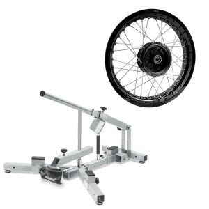 Set: Reifenmontiergerät für Motorradreifen 12-21" Reifenwechsler ConStands MD4Z + Felge 2,5x16 breit passend für Simson S51 S50 S70 Schwalbe KR51 AF23 schwarz