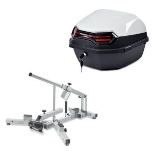 Set: Reifenmontiergerät für Motorradreifen 12-21" Reifenwechsler ConStands MD4Z + Topcase BT11 45 L hinten weiß