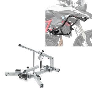 Set: Reifenmontiergerät für Motorradreifen 12-21" Reifenwechsler ConStands MD4Z + Sturzbügel oben passend für BMW F 800 GS 08-12 HG45