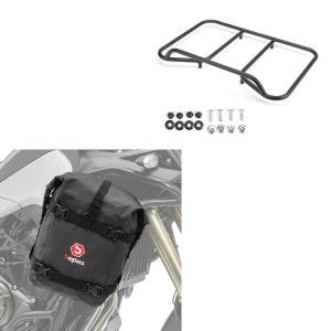 Set: Sacoche de protection pour crashbar Bagtecs K4 Dry Bag 10 L + porte-bagages Top case Vario adaptable pour BMW R 1200 / 1250 GS 04-23