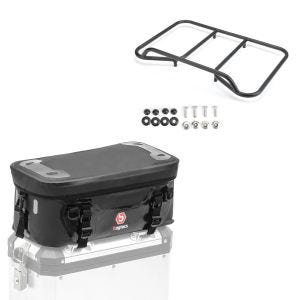 Set: Zusatztasche passend für Alukoffer WP1 Bagtecs + Gepäckträger Vario Topcase passend für BMW R 1200 / 1250 GS 04-23