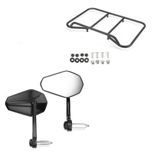 Set: Lenkerendenspiegel mit E-Prüfzeichen Rückspiegel Paar Zaddox SP6 + Gepäckträger Vario Topcase passend für BMW R 1200 / 1250 GS 04-23