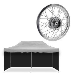 Set: 4x pavillon parois latérales noires parois de tente Tourtecs pliables adaptées pour tente de course 3x6m + rebord 2,15x16 de large adapté pour Simson S51 S50 S70 Schwalbe KR51 AF25