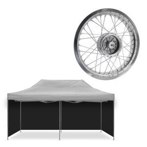 Set: 4x pavillon parois latérales noires parois de tente Tourtecs pliables adaptées pour tente de course 3x6m + rebord 2,5x16 de large adapté pour Simson S51 S50 S70 Schwalbe KR51 AF26