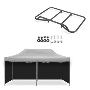 Set: 4x Pavillon schwarze Seitenwände faltbar Tourtecs Zeltwände passend für Rennzelt 3x6m + Gepäckträger Vario Topcase passend für BMW R 1200 / 1250 GS 04-23