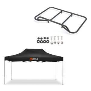 Set: Rennzelt 3x4,5m faltbar Tourtecs für die Rennstrecke MOTEA schwarz + Gepäckträger Vario Topcase passend für BMW R 1200 / 1250 GS 04-23