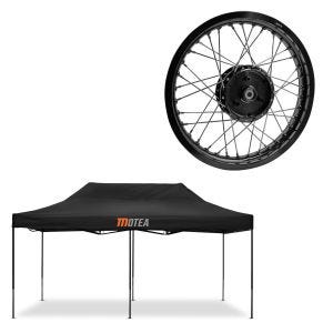 Set: tente de course 3x6m pliable Tourtecs pour le circuit MOTEA noir + jante 1,85x16 de large adaptable pour Simson S51 S50 S70 Schwalbe KR51 AF21 noir