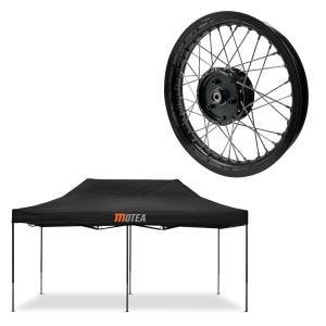 Set: tente de course 3x6m pliable Tourtecs pour le circuit MOTEA noir + jante 2,15x16 de large adaptable pour Simson S51 S50 S70 Schwalbe KR51 AF22 noir