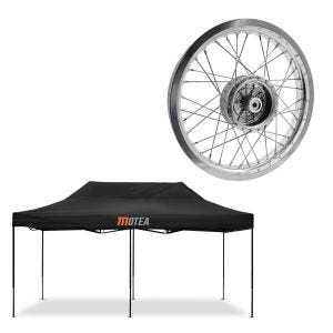 Set: tente de course 3x6m pliable Tourtecs pour le circuit MOTEA noir + jante 2,15x16 de large adaptable pour Simson S51 S50 S70 Schwalbe KR51 AF25