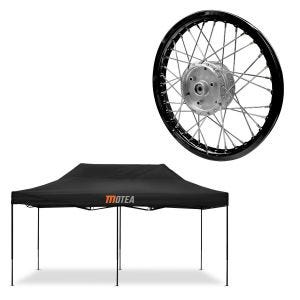 Set: Rennzelt 3x6m faltbar Tourtecs für die Rennstrecke MOTEA schwarz + Gepäckträger Vario Topcase passend für BMW R 1200 / 1250 GS 04-23