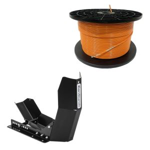 Set: Câble périphérique 300m pour robots tondeuses Ø4,0mm extra fort + support de transport Easy-Fix bascule moto jusqu'à 21 pouces noir