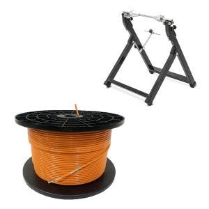 Set: Câble périphérique 300m pour robots tondeuses Ø4,0mm extra fort + support d'équilibrage WU-2 dispositif d'équilibrage noir