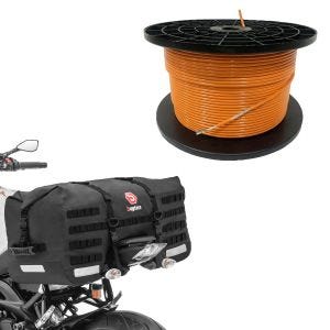 Set: Câble périphérique 300m pour robots tondeuses Ø4,0mm extra fort + sacoche arrière SX70 70Ltr en noir
