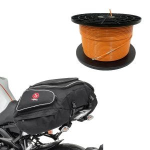 Set: Câble périphérique 300m pour robots tondeuses Ø4,0mm extra fort + sacoche arrière X50 sacoche arrière 50 litres en noir