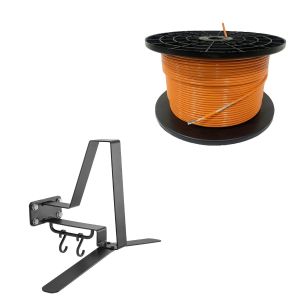 Set: Câble périphérique 300m pour robot tondeuse Ø4,0mm extra fort + penderie XGP WH2 support casque mural noir