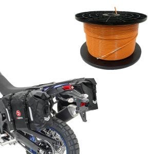 Set : Câble périphérique 300m pour robots tondeuses Ø4,0mm extra fort + sacoches de selle WP8 2x30L fermeture à enroulement poche latérale