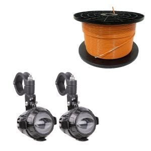 Set: 300m Begrenzungskabel für Mähroboter Ø4,0mm Extra Stark+ LED Zusatzscheinwerfer MS1 ECE Paar