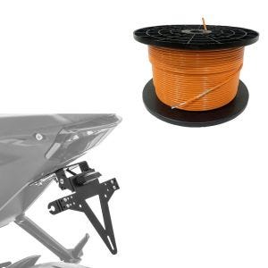 Set: 300m Begrenzungskabel für Mähroboter Ø4,0mm Extra Stark+ Kennzeichenhalter KH4 Nummernschildhalter mit LED Beleuchtung