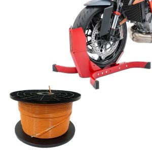 Set: 300m Begrenzungskabel für Mähroboter Ø4,0mm Extra Stark+ Motorradwippe Easy-Plus rot
