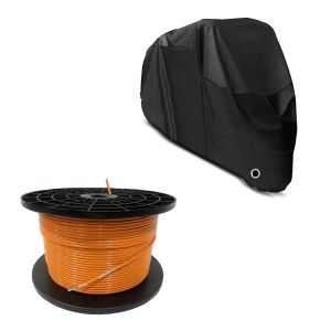 Set: 300m Begrenzungskabel für Mähroboter Ø4,0mm Extra Stark+ Abdeckplane XL Abdeckhaube in schwarz