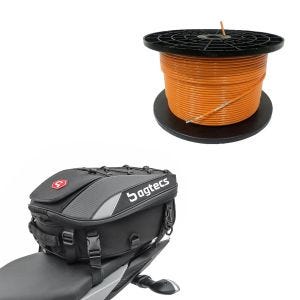 Set : Câble périphérique 300m pour robots tondeuses Ø4,0mm extra fort + sacoche de selle X30