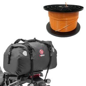 Set : Câble périphérique 300m pour robots tondeuses Ø4,0mm extra fort + sacoche de selle Drybag XF60 volume 60l