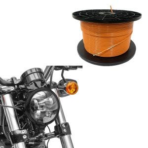 Set: Câble périphérique 300m pour robots tondeuses Ø4,0mm extra fort + phare LED 5,75 pouces adaptable à Harley Davidson noir