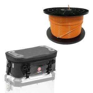 Set : Câble périphérique 300m pour robots tondeuses Ø4,0mm extra résistant + sac supplémentaire adapté au coffret aluminium WP1
