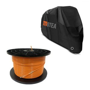 Set : Câble périphérique 300m pour robot tondeuse Ø4,0mm extra résistant + bâche BC1 XXL en noir