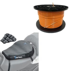 Set : Câble périphérique 300m pour robot tondeuse Ø4,0mm extra fort + coussin d'air coussin d'assise confort Air Deluxe M en noir
