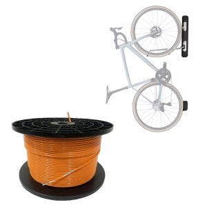 Set: Câble périphérique 300m pour robot tondeuse Ø4,0mm extra fort + support mural vélo pivotant ME84 noir